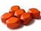 6 25mm x 16mm Orange Large Hole Vintage Macrame Faceted Rectangle Wood Beads